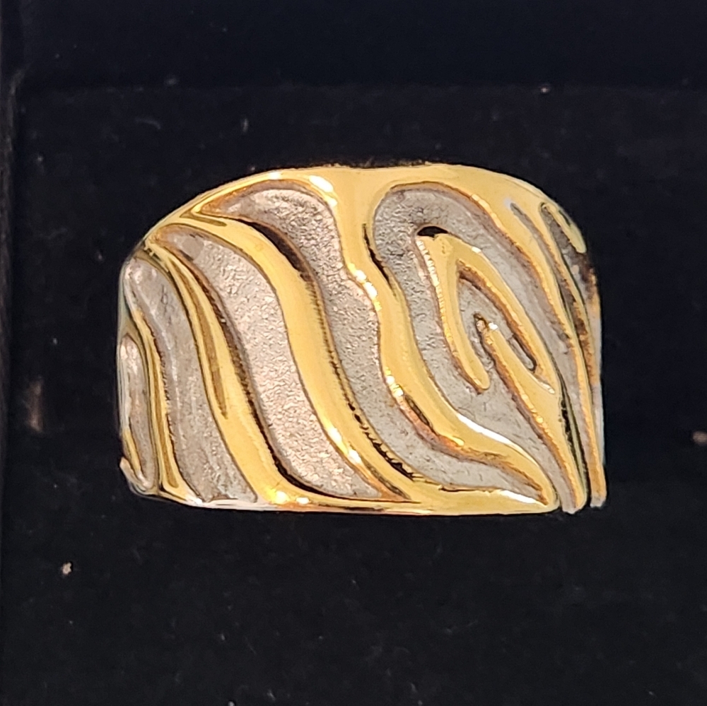 Two Tone Stainless Steel Ring. Size 11